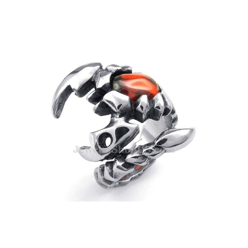 Bague Scorpion En Titane Avec Zircon Rouge Bague Scorpion En Titane Avec Zircon Rouge