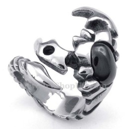 Bague Scorpion En Titane Avec Zircon Noir