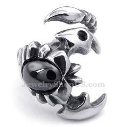 Bague Scorpion En Titane Avec Zircon Noir