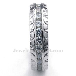 Bague Ronde En Titane Avec Zircon Blanc