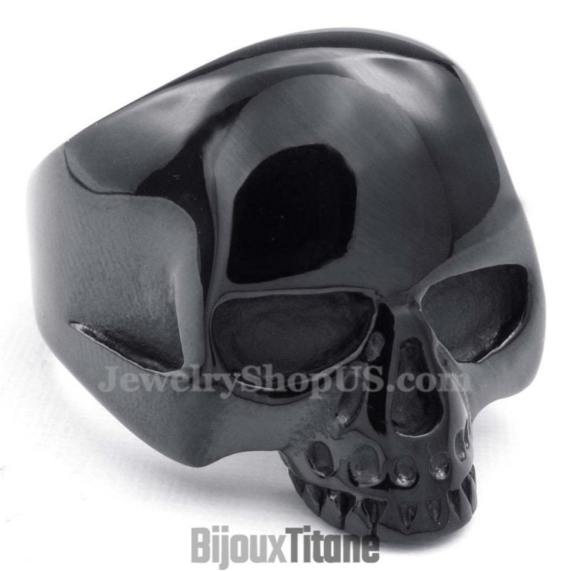 Bague Tête De Mort En Titane Noir Bague Tête De Mort En Titane Noir