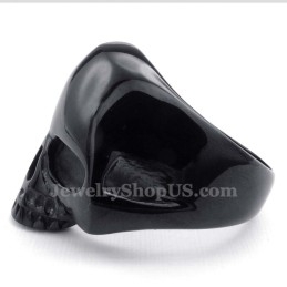 Bague Tête De Mort En Titane Noir
