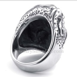 Bague Tête De Mort En Titane Avec Zircon Bleu