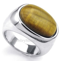 Bague En Titane Pour Homme Avec Pierre Ornementale