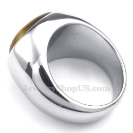 Bague En Titane Pour Homme Avec Pierre Ornementale