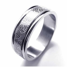 Bague En Titane À Deux Rainures De 6 Mm