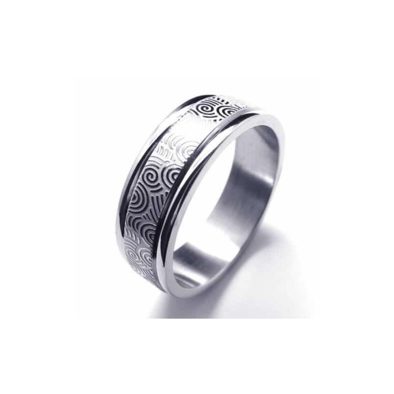 Bague En Titane À Deux Rainures De 6 Mm Bague En Titane À Deux Rainures De 6 Mm