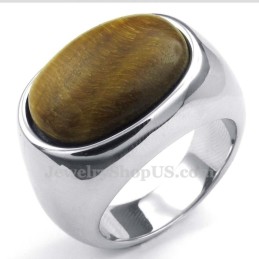Bague En Titane Pour Homme Avec Pierre Ornementale