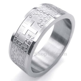 Bague Tête De Mort En Titane Avec Inscription En Anglais