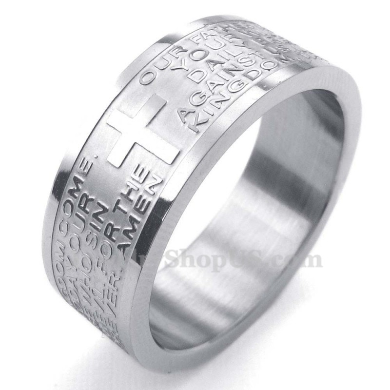 Bague Tête De Mort En Titane Avec Inscription En Anglais