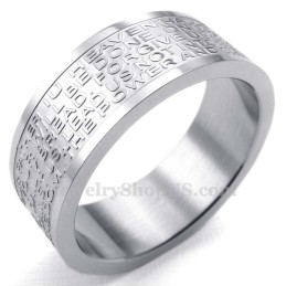 Bague Tête De Mort En Titane Avec Inscription En Anglais