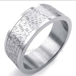 Bague Tête De Mort En Titane Avec Inscription En Anglais