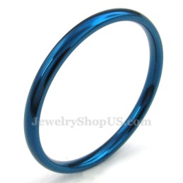 Bague Ronde Bleue En Titane De 2 Mm
