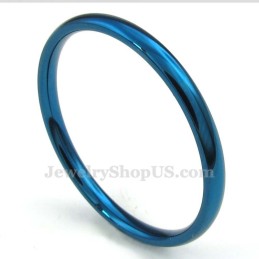 Bague Ronde Bleue En Titane De 2 Mm