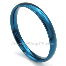 Bague Ronde Bleue En Titane De 3 Mm