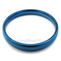 Bague Ronde Bleue En Titane De 3 Mm
