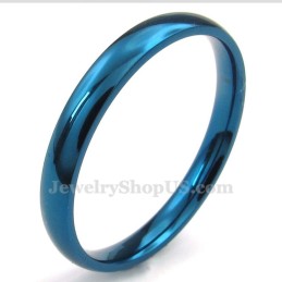 Bague Ronde Bleue En Titane De 3 Mm