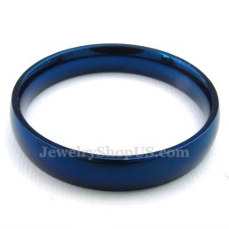 Bague Ronde Bleue En Titane De 4 Mm