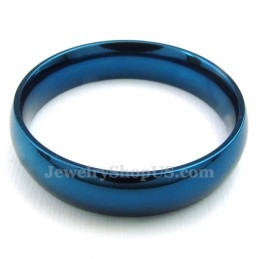 Bague Ronde Bleue En Titane De 5 Mm