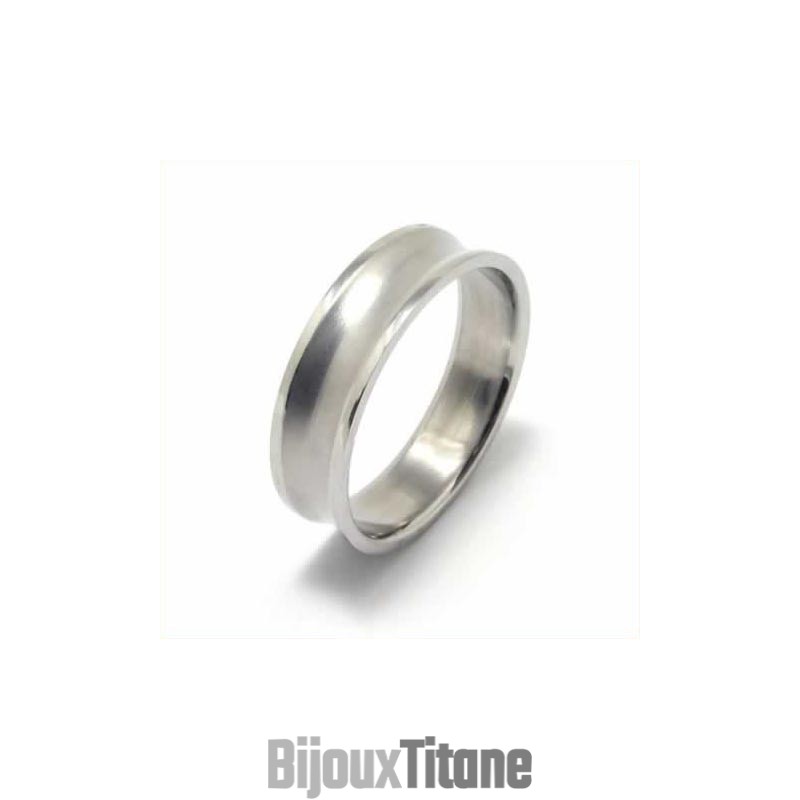 Bague Concave En Titane De 6 Mm Bague Concave En Titane De 6 Mm