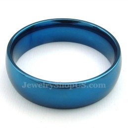Bague Ronde Bleue En Titane De 6 Mm