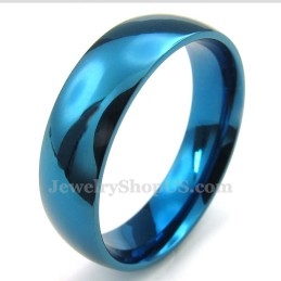 Bague Ronde Bleue En Titane De 6 Mm