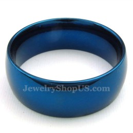 Bague Ronde Bleue En Titane De 8 Mm