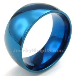 Bague Ronde Bleue En Titane De 10 Mm