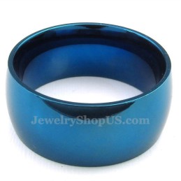 Bague Ronde Bleue En Titane De 10 Mm