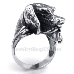 Bague Tête De Chien En Titane