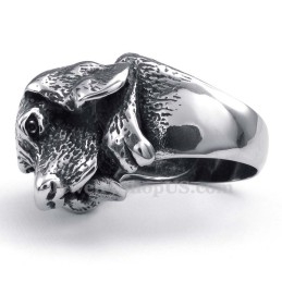 Bague Tête De Chien En Titane