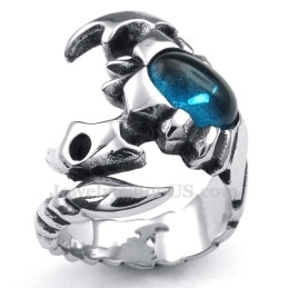 Bague Scorpion En Titane Avec Zircon Bleu