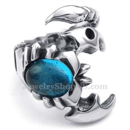 Bague Scorpion En Titane Avec Zircon Bleu