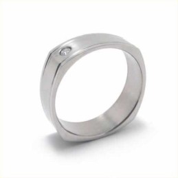 Bague En Titane Incrustée De Diamants De 6 Mm