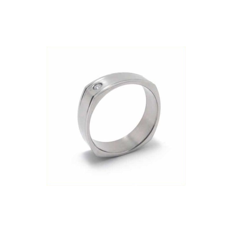 Bague En Titane Incrustée De Diamants De 6 Mm Bague En Titane Incrustée De Diamants De 6 Mm