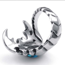 Bague Scorpion En Titane Avec Zircon Bleu