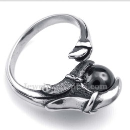 Bague Patte En Titane Avec Zircon Noir