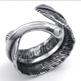 Bague Plume En Titane