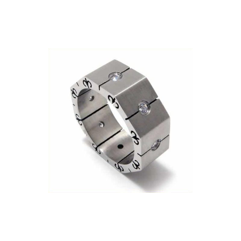 Bague En Titane Sertie De Diamants De 8 Mm Bague En Titane Sertie De Diamants De 8 Mm
