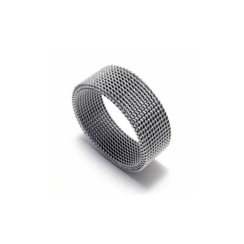 Bague Unisexe En Titane Maillée De 8 Mm Bague Unisexe En Titane Maillée De 8 Mm