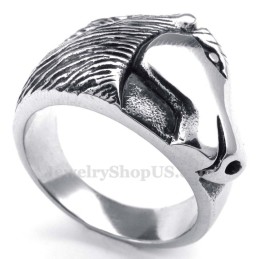 Bague Tête De Cheval En Titane