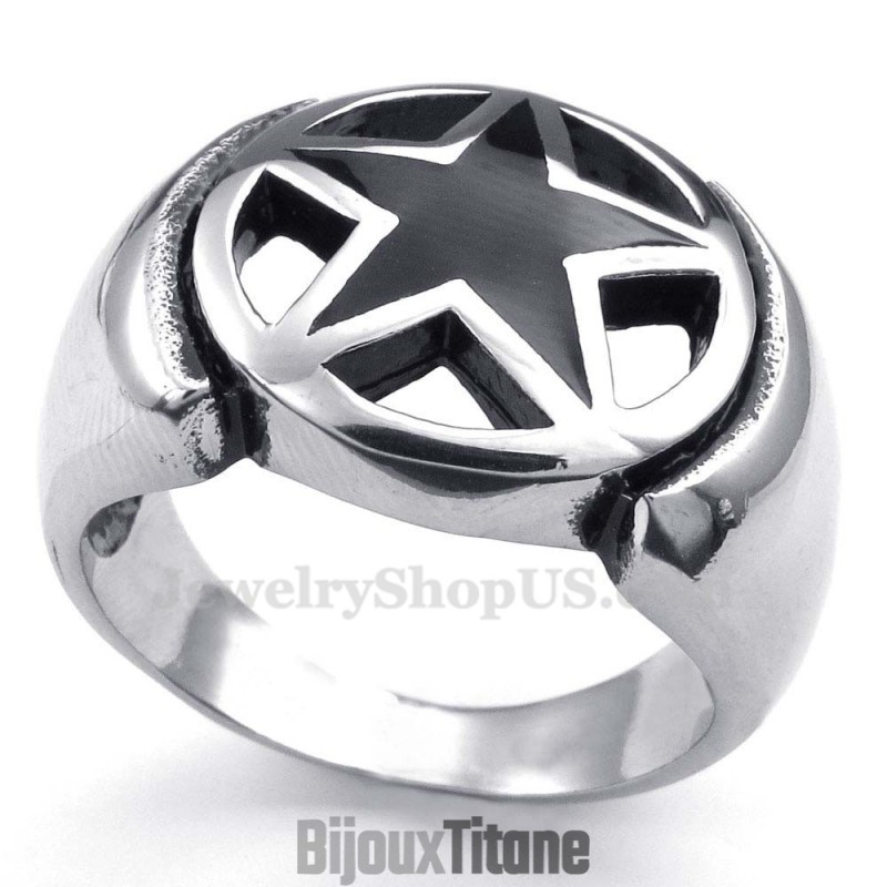 Bague Étoile À Cinq Branches En Titane