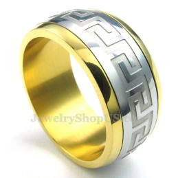 Bague En Or, Argent Et Titane Motif Grande Muraille