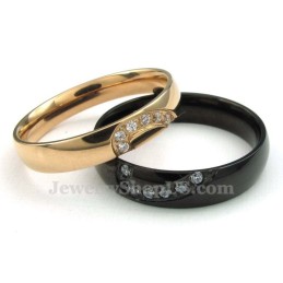 Bague Cœur En Titane Doré Avec Zircon Blanc