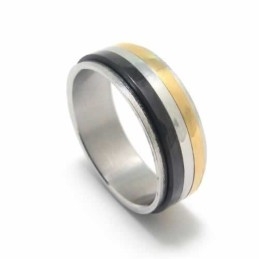 Bague En Titane À Trois Cercles De 8 Mm