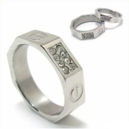 Bague En Titane Incrustée De Diamants De 6 Mm