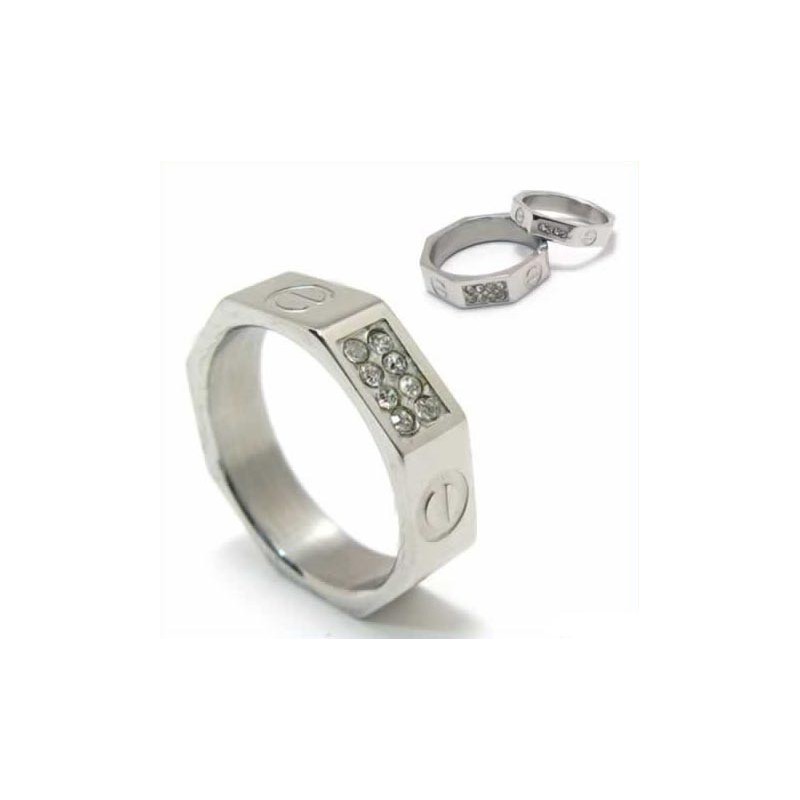 Bague En Titane Incrustée De Diamants De 6 Mm