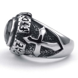 Bague En Titane Avec Zircon Noir