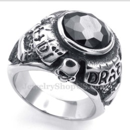 Bague En Titane Avec Zircon Noir