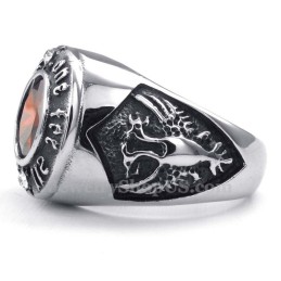 Bague En Titane Avec Zircon Rouge